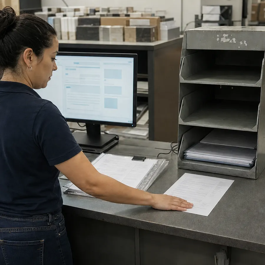 Gestora e equipe analisam pedidos em diferentes condições antes de preparar a automação do processamento.
